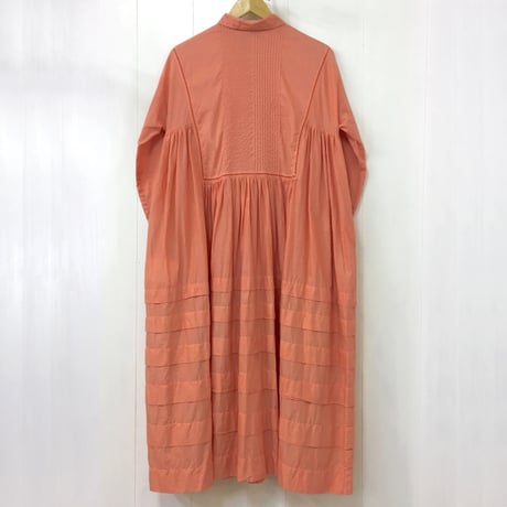 Pintuck Gathered Shirt Dress / Smoky Pink