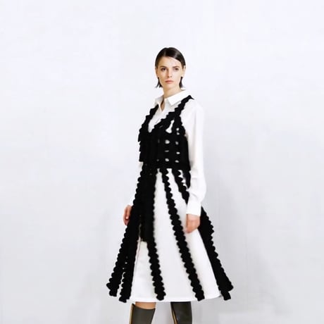 Woven Lace Vest / Black