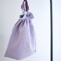 OUTLET! liberty入学グッズ/ 巾着袋PURPLEバッグ'R'