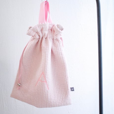 OUTLET! liberty入学グッズ/ 巾着袋PINKバッグ'A'