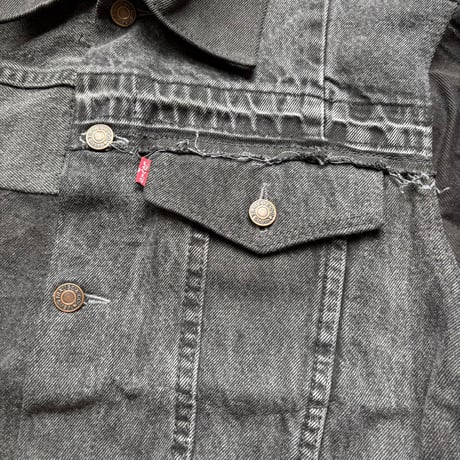 Patchwork Remake Black Denim Jacket
