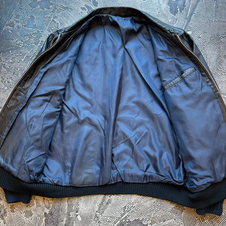 Black Rib Leather Jacket