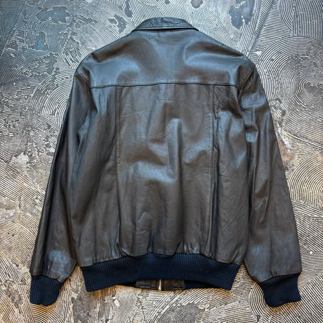 Black Rib Leather Jacket