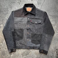 Patchwork Remake Black Denim Jacket