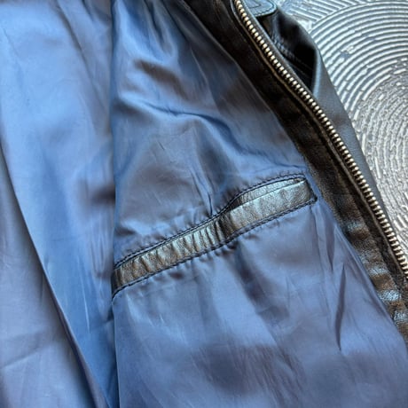 Black Rib Leather Jacket