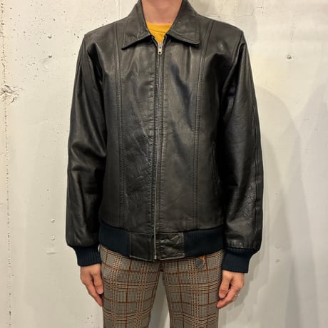 Black Rib Leather Jacket