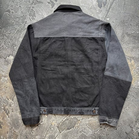 Patchwork Remake Black Denim Jacket