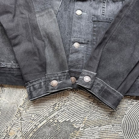 Patchwork Remake Black Denim Jacket