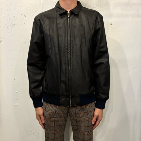 Black Rib Leather Jacket
