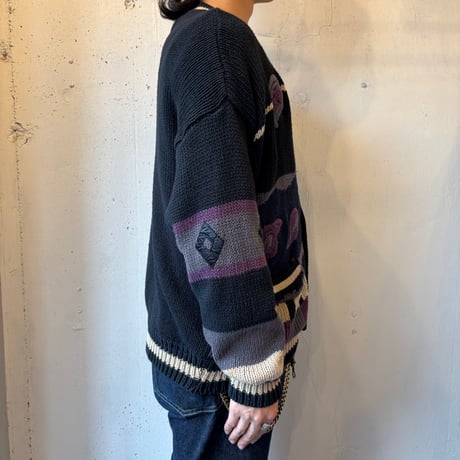 HUNTING HORN Ramie×Cotton Hand Knit Cardigan