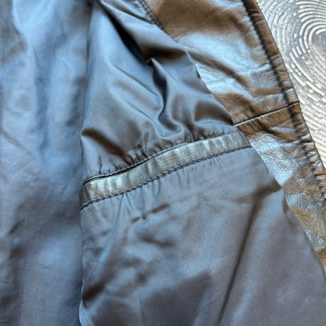 Black Rib Leather Jacket