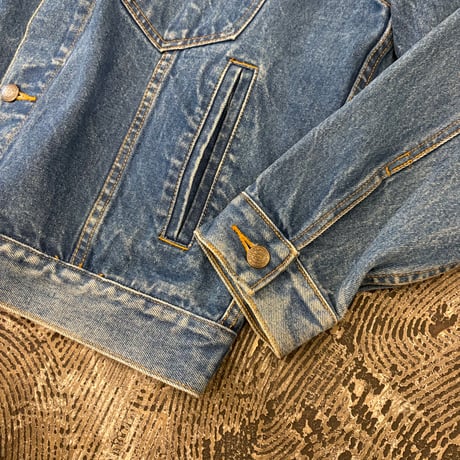 Marlboro Leather Collared Denim Jacket