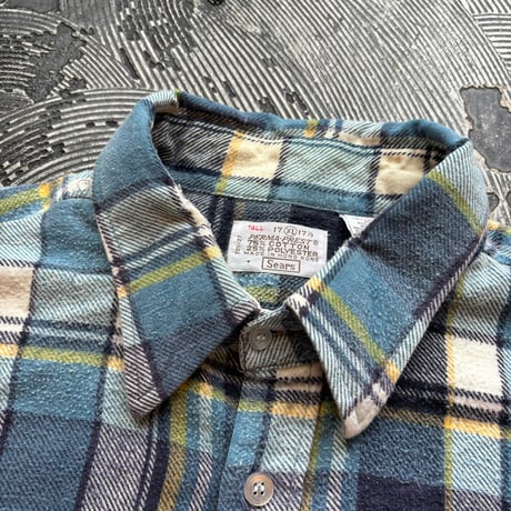 80s Sears Print Flannel Plaid Shirt