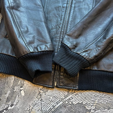 Black Rib Leather Jacket