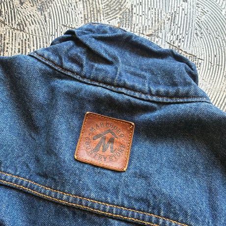 90s Marlboro Country Store Leather Collared Denim Jacket