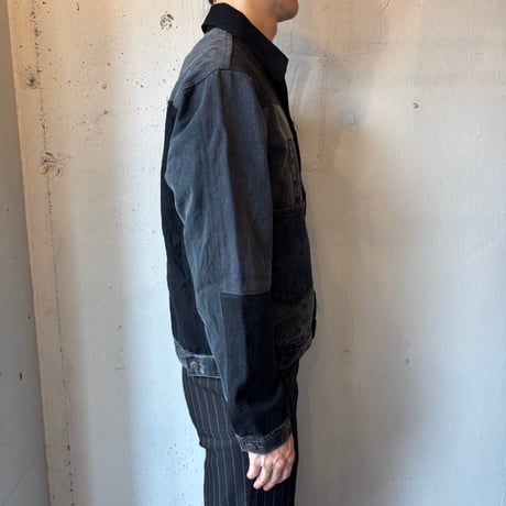 Patchwork Remake Black Denim Jacket