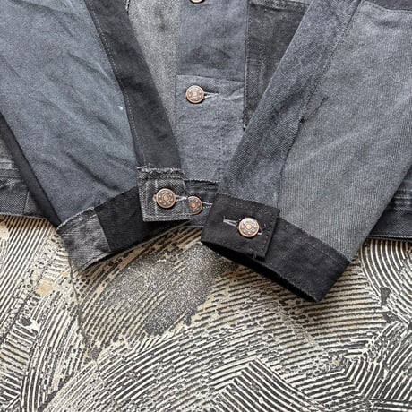 Patchwork Remake Black Denim Jacket
