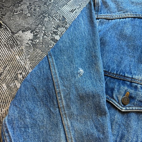 90s Marlboro Country Store Leather Collared Denim Jacket