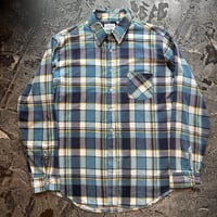80s Sears Print Flannel Plaid Shirt