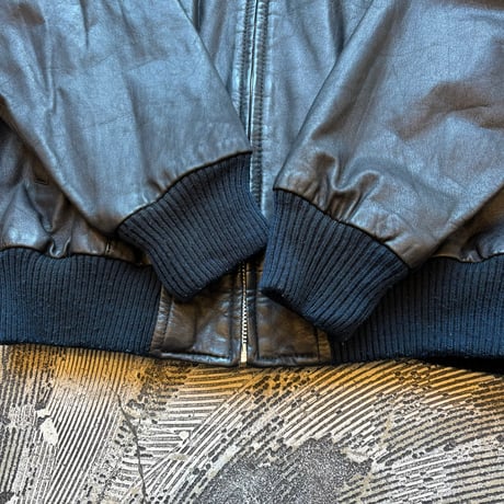 Black Rib Leather Jacket