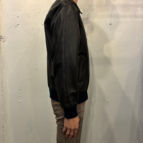 Black Rib Leather Jacket