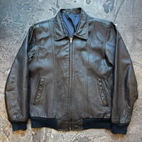 Black Rib Leather Jacket