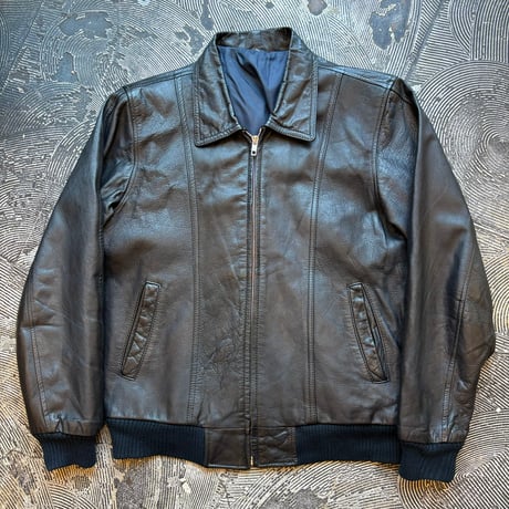 Black Rib Leather Jacket