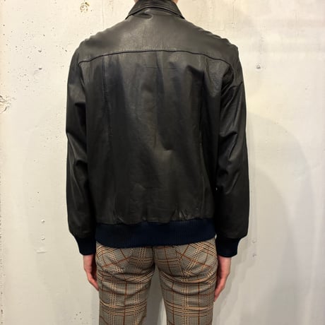 Black Rib Leather Jacket