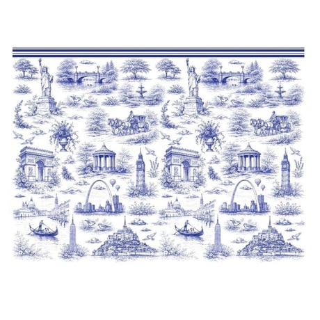 【Sophia Design Co.転写紙】Voyage Toile(ヴォヤージュトワル)ネイビー