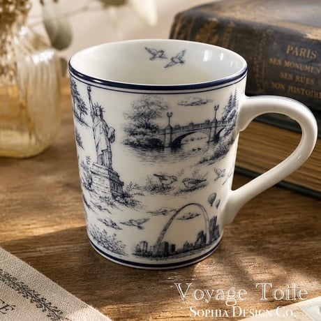【Sophia Design Co.転写紙】Voyage Toile(ヴォヤージュトワル)ネイビー