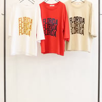 【LE MELANGE】フロッキーロゴ6分袖Tee