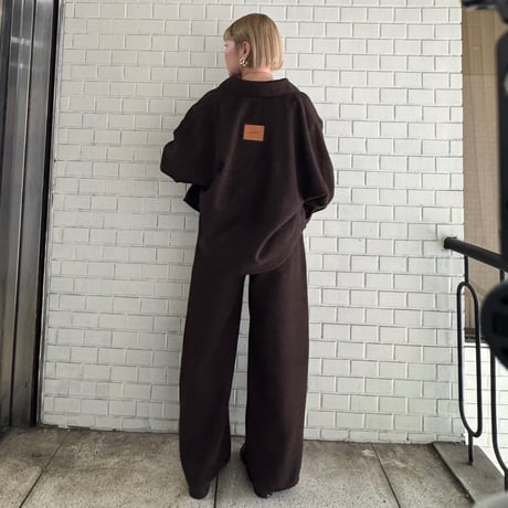 【cafune】TWEED polyester dolman shirts