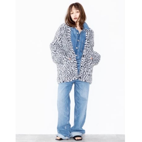 【MARGAUX VINTAGE】フェザーヤーンVカーディガン