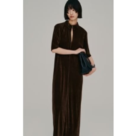 【Hella】flocked tulle keyhole dress　※納期3月下旬～4月下旬