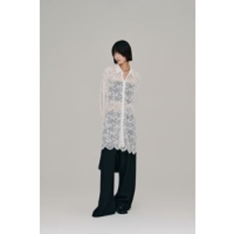 【Hella】scalloped lace shirt　※納期4月下旬～5月下旬