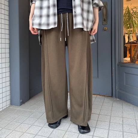 【kusukusu select】ダブルコードスウェットワイドパンツ　77638