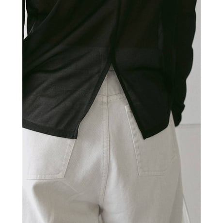 【anuke】Slit Chiffon Tops