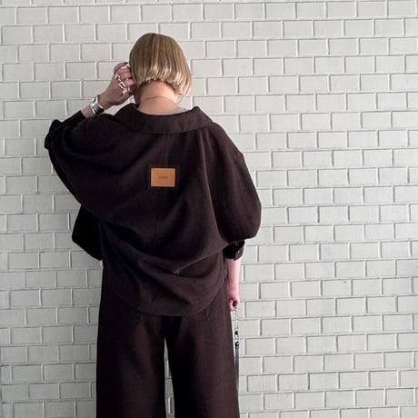 【cafune】TWEED polyester dolman shirts