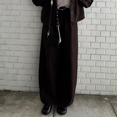 【cafune】TWEED polyester tuck pants
