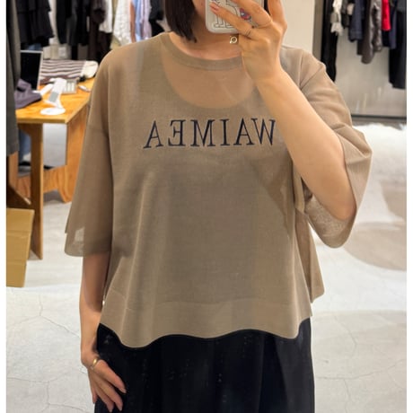 ロゴメッシュニット