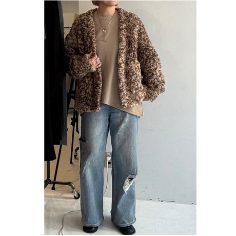 【MARGAUX VINTAGE】フェザーヤーンVカーディガン