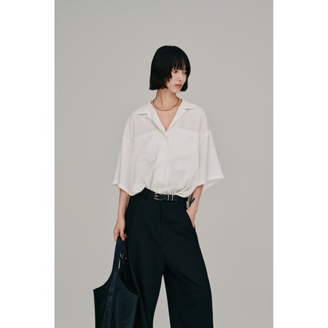 【Hella】open collar shirt　※納期6月下旬～7月下旬