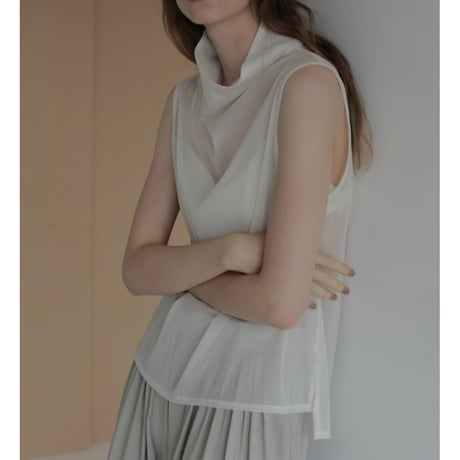【anuke】Sleeveless Chiffon Tops　※納期4月中旬〜5月中旬