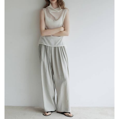 【anuke】Sleeveless Chiffon Tops　※納期4月中旬〜5月中旬