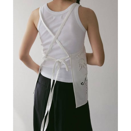 【anuke】Cutwork Lace Apron　※納期3月中旬〜4月中旬