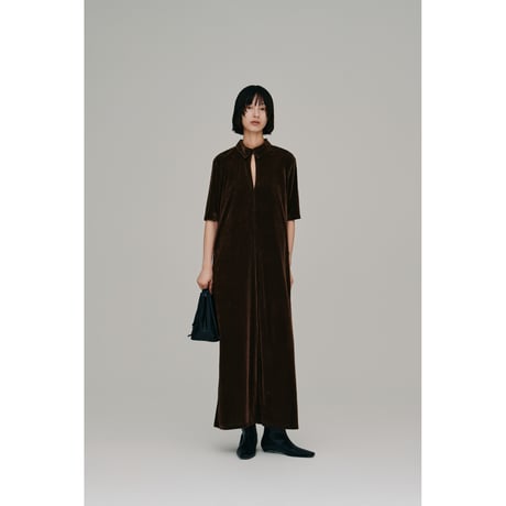 【Hella】flocked tulle keyhole dress　※納期3月下旬～4月下旬