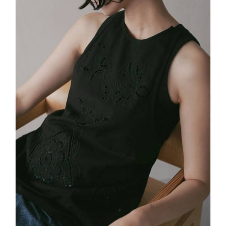 【anuke】Cutwork Lace Apron　※納期3月中旬〜4月中旬