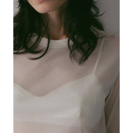 【anuke】Slit Chiffon Tops