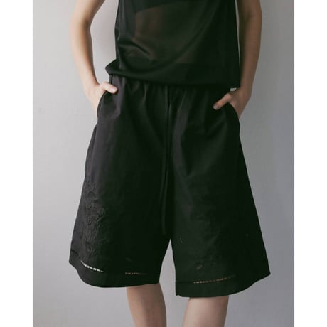 【anuke】Embroidery Half Pants　※納期４月上旬～５月上旬