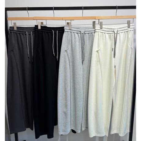 【kusukusu select】ダブルコードスウェットワイドパンツ　77638